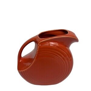 Fiesta Large Disc Pitcher Orange Glossy Ceramic 64 oz Round Handle
